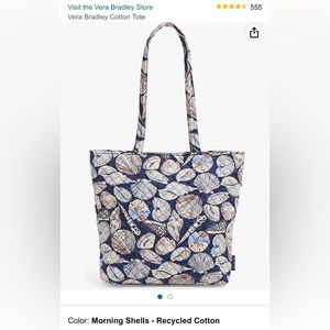 Vera Bradley Cotton Tote- morning shells